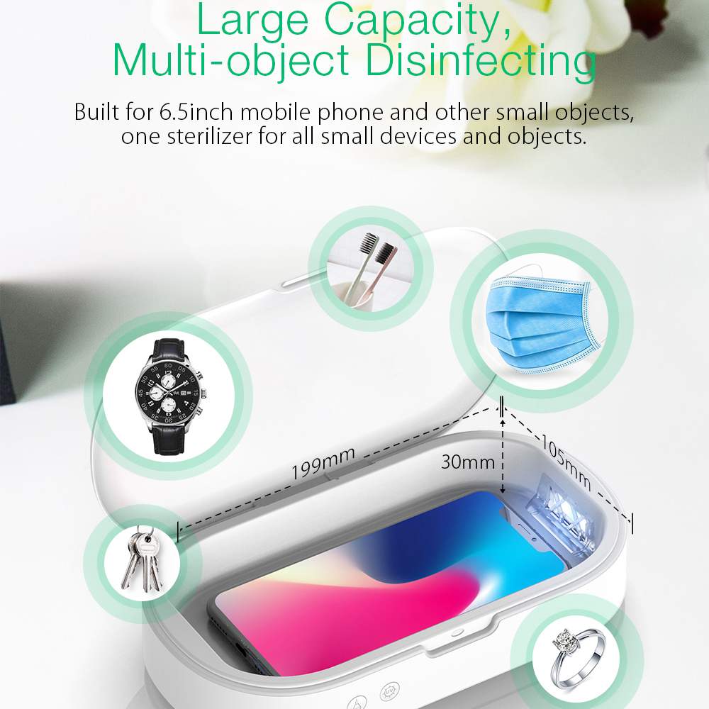 Wireless charger disinfection box