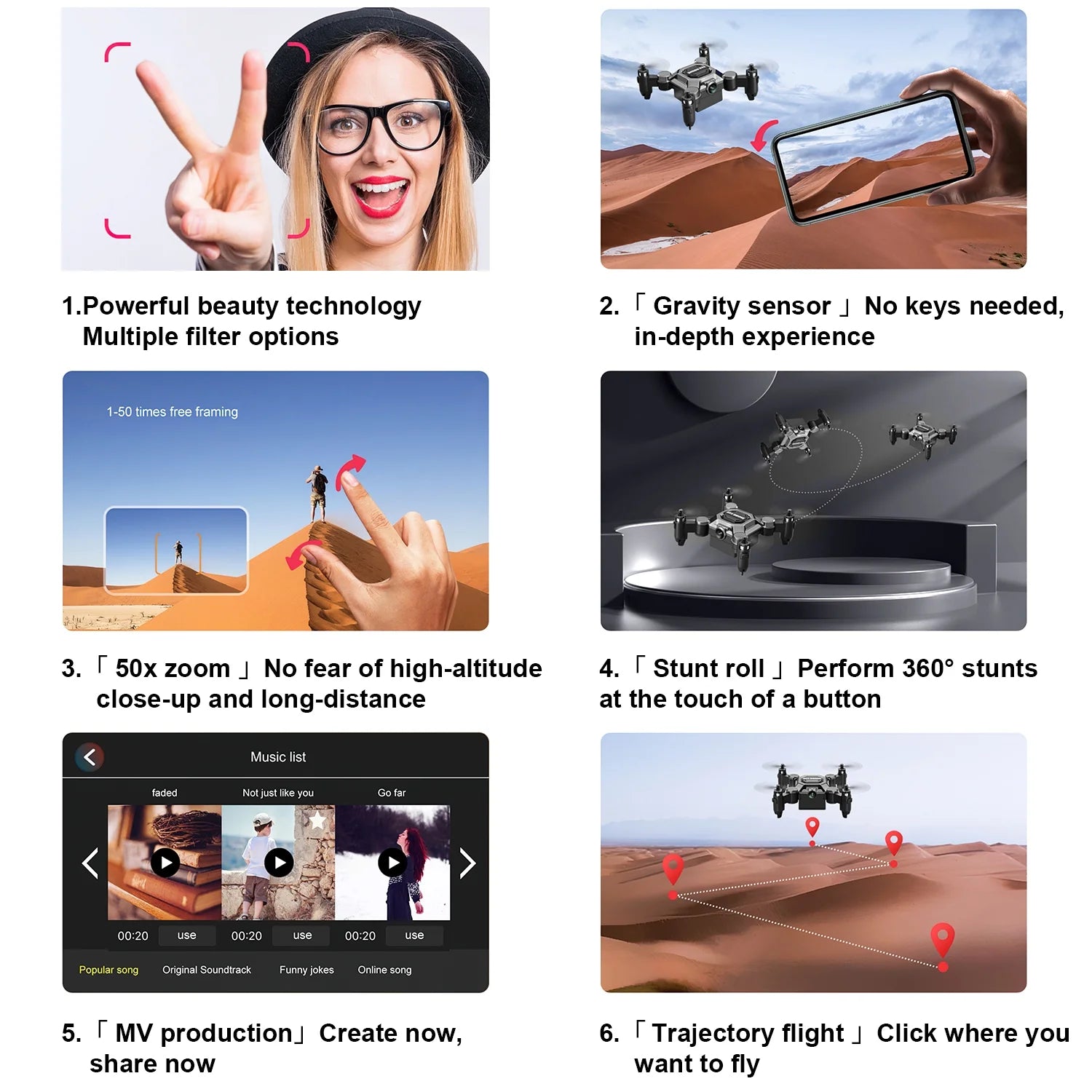 4K Mini Foldable Drone for Kids, Drone with Camera, RC Drone with Altitude Hold 3D Flips and Headless Mode Easy to Fly